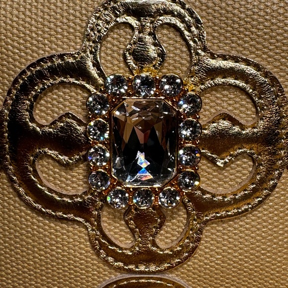 Brighton My Flat In London Royceton Jeweled Gold Shoulder Tote Bag - Picture 2 of 12